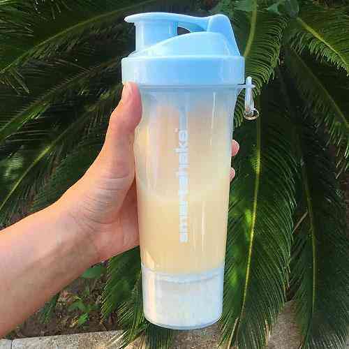 Шейкер спортивный бутылка для води и спортивного питания SmartShake Slim 500ml Neon Blue Киев