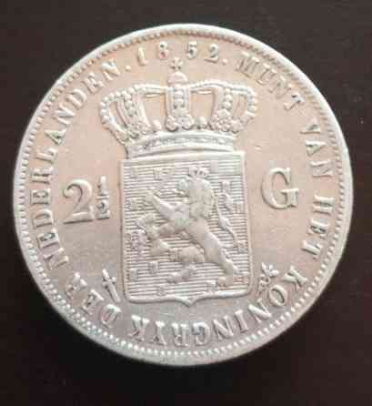 2 1/2 гульдена Нідерланди 1852 г. Віллем III. Срібло Полтава