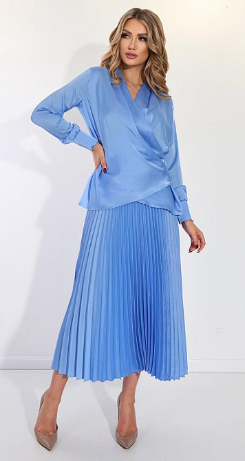 Костюм зі спідницею гофре із шовку (42) Київ - фото 2