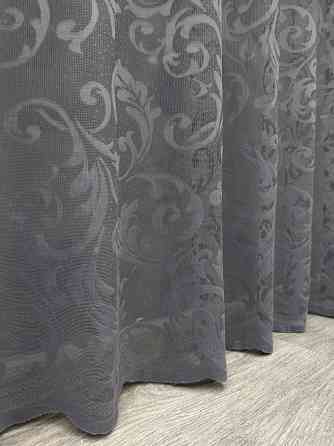 Тюль жакард з вишивкою, колір графітовий 1484т Київ