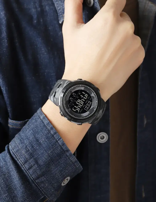 Спортивний наручний годинник Skmei 2070 (Сірий камуфляж з чорним циферблатом) Київ - фото 5