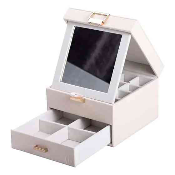 Yiwu Скринька для прикрас з еко шкіри 2 яруси органайзер для ювелірних виробів HP-5-2W Коломыя