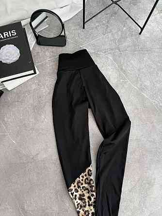 Жіночі лосини з леопардовою вставкою мікродайвінг Одеса