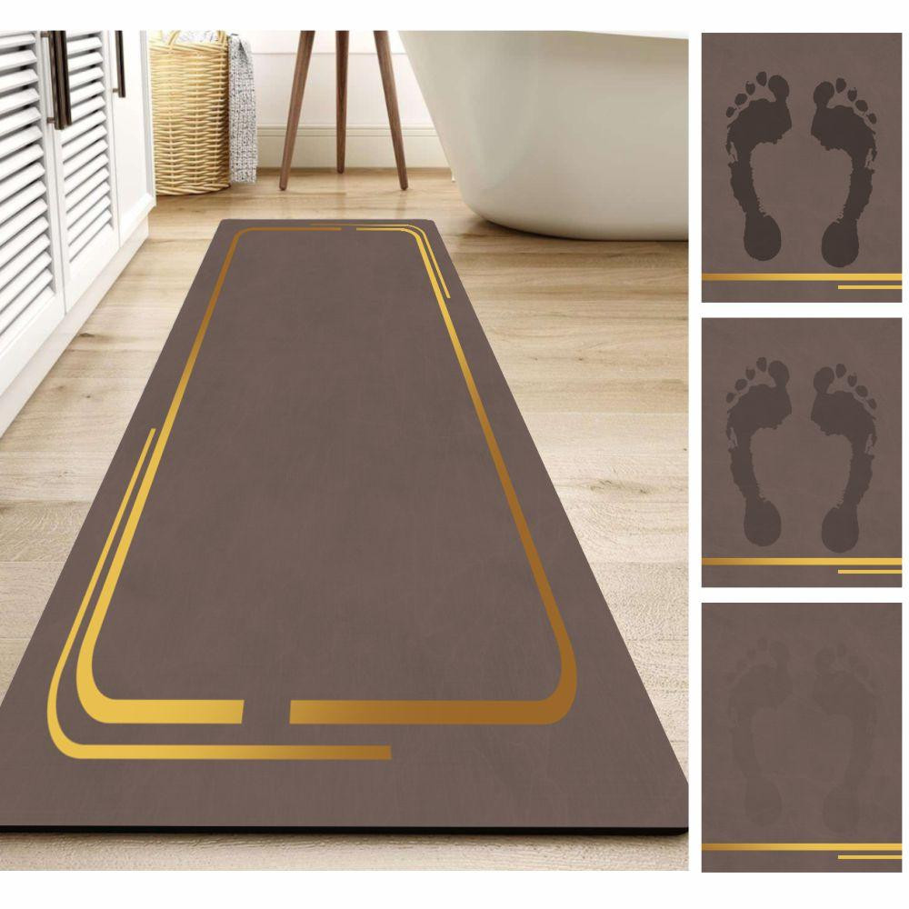 Набор диатомитовых ковриков для ванной и кухни Aquarius 50х80 см/50х120 см Коричневый Мрамор Буча - изображение 3