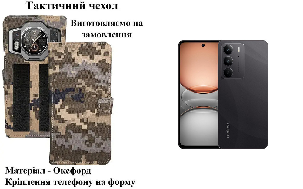 Тактический чехол для OPPO Reno 4 Lite, Reno 4 Pro, Reno 4 Z 5G, крепится к снаряжению на липучке Киев - изображение 1