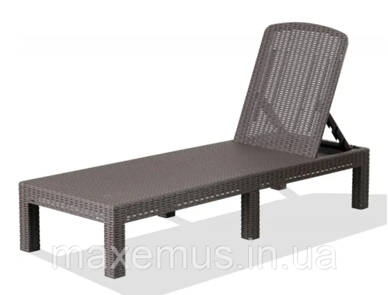 Садовый шезлонг лежак B24067 складной лежак для отдыха и террасы коричневый Мостиська