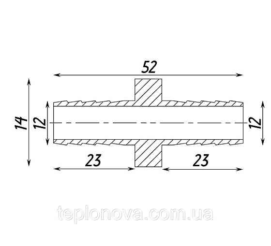 Трубка соединительная никелированная прямая 12мм х 12мм штампованная А05204А(нк) VA Черновцы