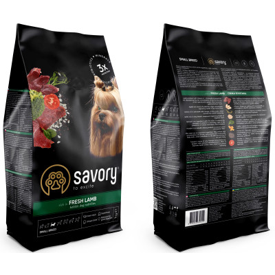 Сухой корм для собак Savory Small Breeds rich in Fresh Lamb 1 кг (4820232630310) Винница - изображение 2