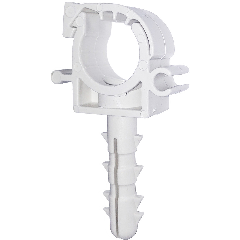 Кліпса-дюбель з клямкою для кріплення труби Ø16мм біла (100шт) Тернопіль - фото 2