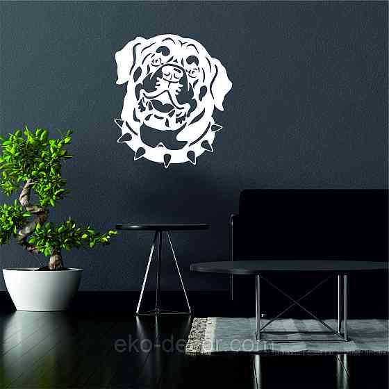 Декоративне настінне Панно  «Ротвейлер» , Декор на стіну 110*97 см, Білий Київ