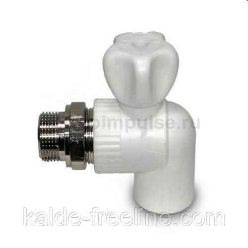 Кран Радіаторний Кутовий Kalde ∅20х1/2 (КБУ) білого кольору Харків