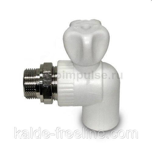 Кран Радіаторний Кутовий Kalde ∅20х1/2 (КБУ) білого кольору Харків - фото 2