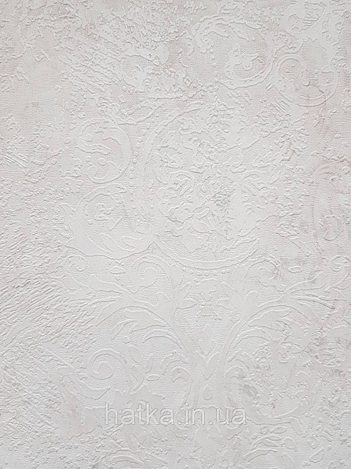 Шпалери вінілові на флізеліні гарячого тиснення DU&KA 1.06х10 вензель основа під штукатурку сірі коричневі Київ - фото 1