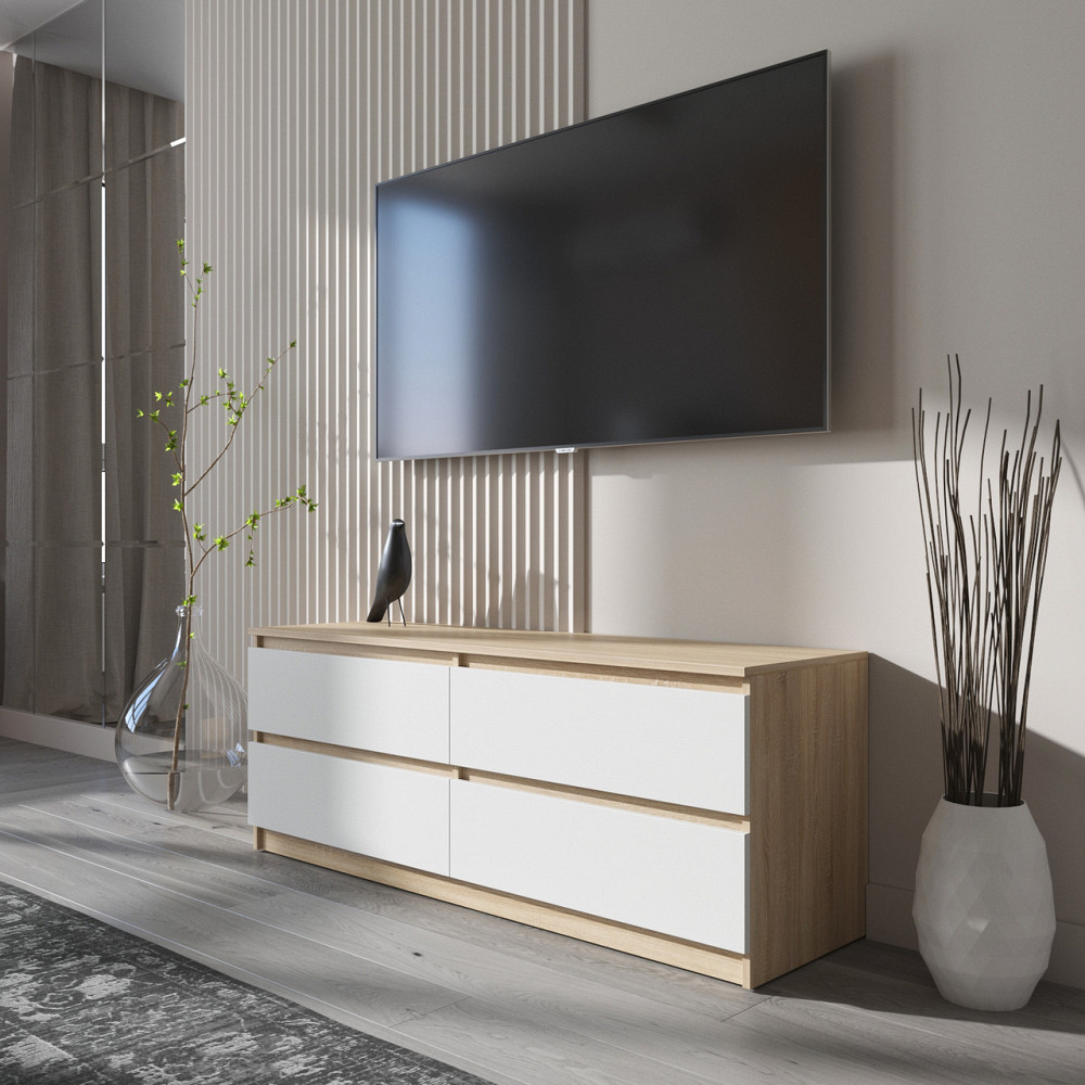 Тумба под телевизор VAYS R-6, 4 ящика без ручек, ЛДСП, 140×40×53 см Львов - изображение 8