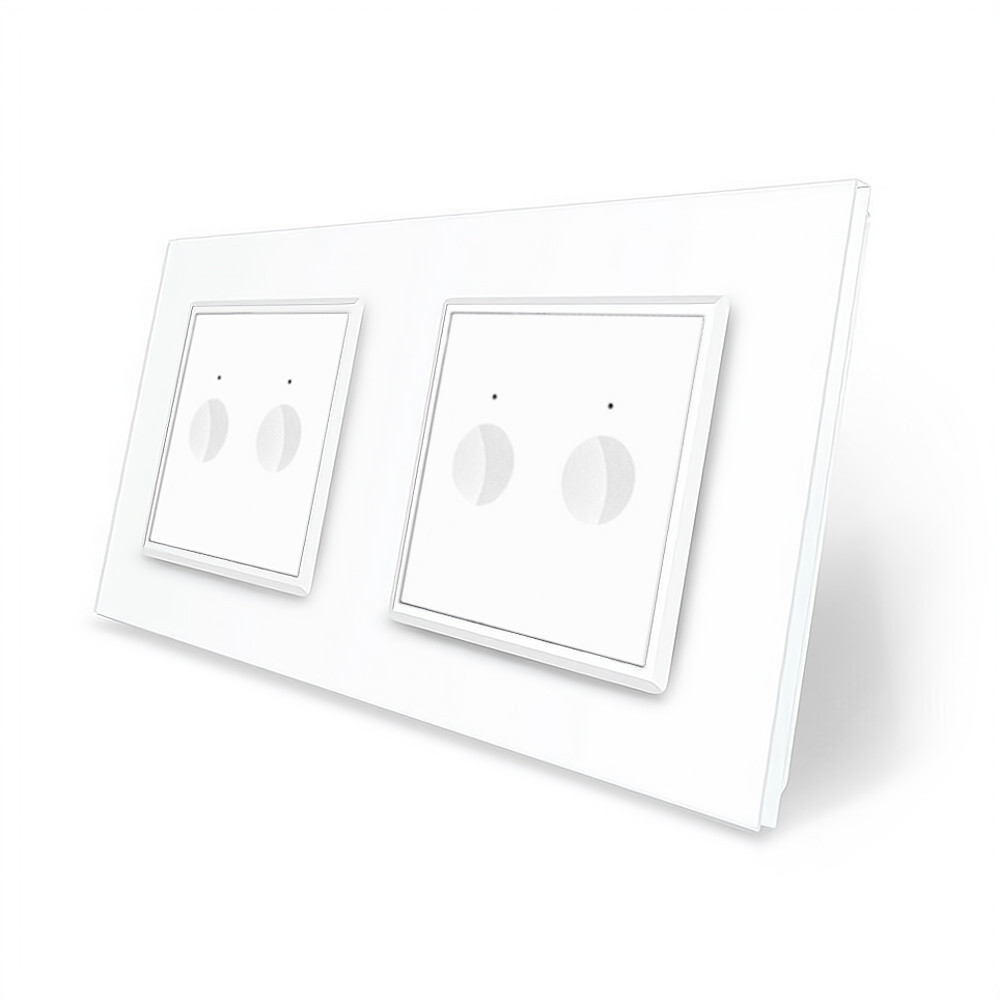 Сенсорний вимикач Sense 4 сенсора (2-2) Livolo білий скло (VL-C7FC2/FC2-4WP) Коломыя - изображение 3