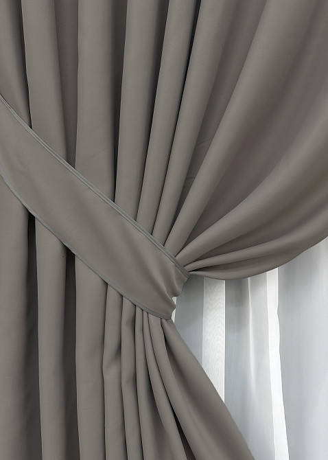 Комплект готовых штор VR-Textil Bagema Rvs № 1893ш Серый 100х270 см 2 шт (31-0052) Киев - изображение 5