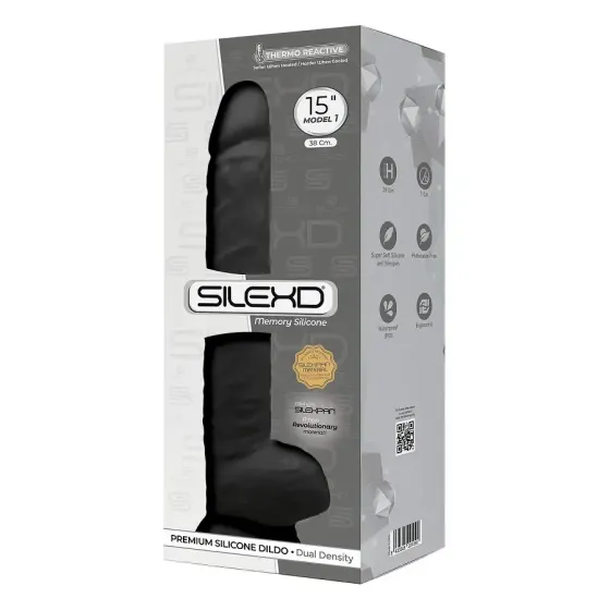 Фалоімітатор SilexD Kingston Black (MODEL 15in), двошаровий, силікон+Silexpan, діаметр 7 см Львів