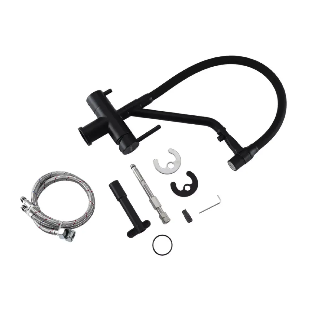 Змішувач для кухні з підключенням до фільтра GAPPO G4398-86 та гнучким виливом, чорний Київ - фото 6