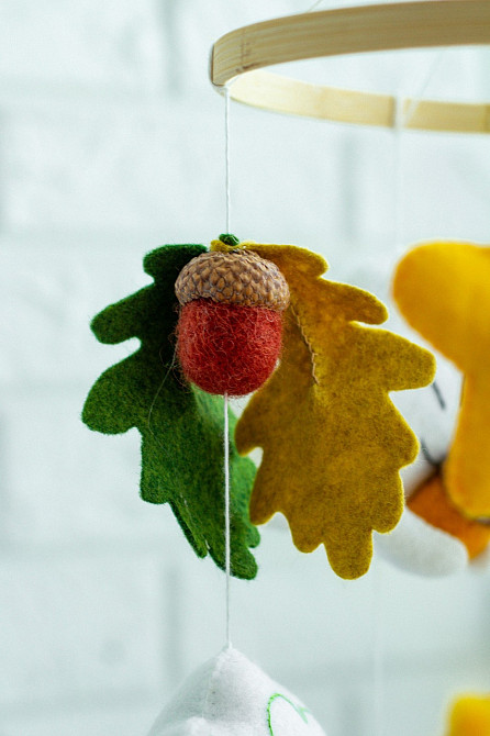 Дитячий музичний мобіль на ліжечко для немовлят WooolyWool «Білочка» з 35 мелодіями Київ - фото 8