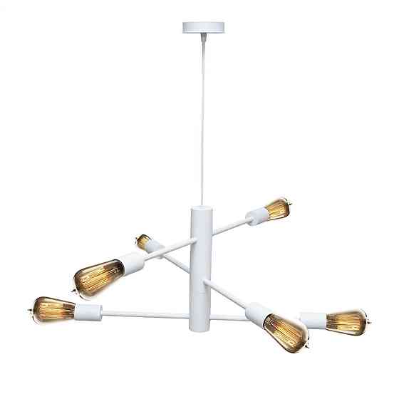 Люстра подвесная MSK Electric Asket на шесть плафонов Е27 NL 6120-6 WH белая Одесса