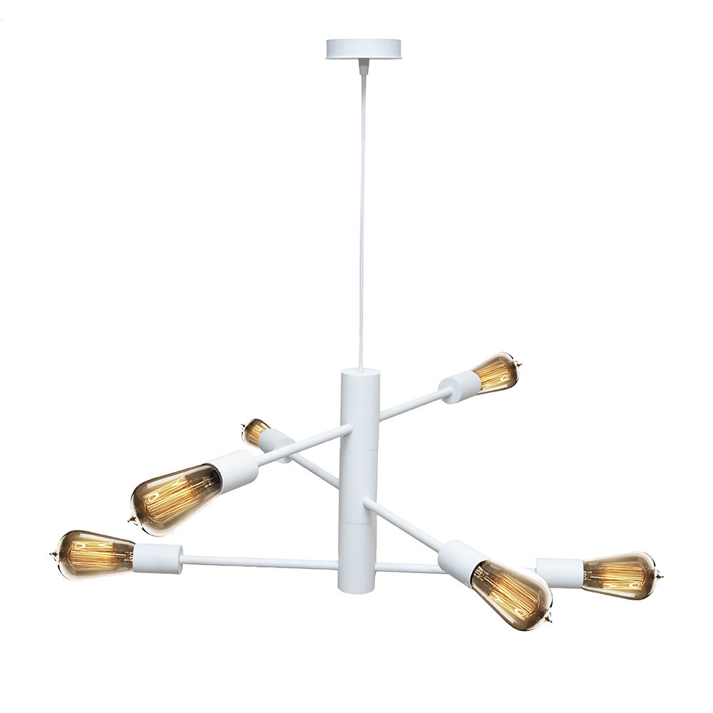 Люстра подвесная MSK Electric Asket на шесть плафонов Е27 NL 6120-6 WH белая Одесса - изображение 4
