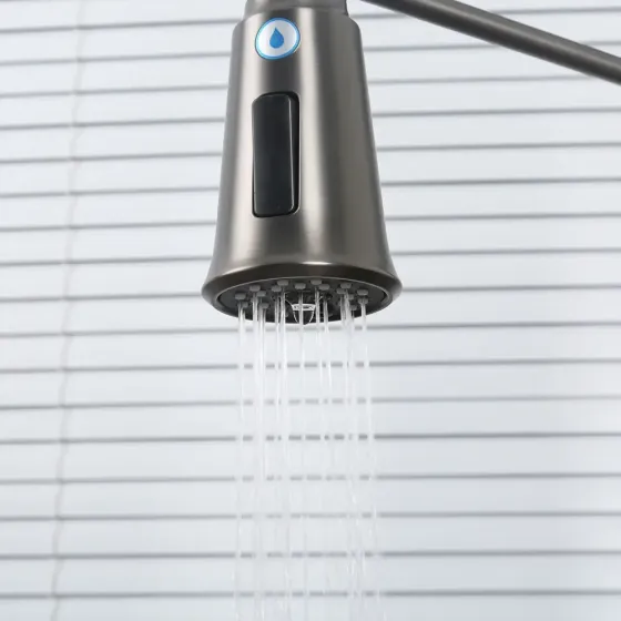 Змішувач для кухні з підключенням до фільтру GAPPO G4398-69 гнучкий вилив, графіт Київ