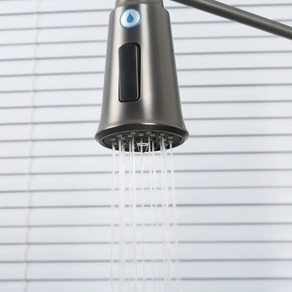 Змішувач для кухні з підключенням до фільтру GAPPO G4398-69 гнучкий вилив, графіт Київ - фото 4