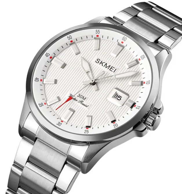 Чоловічий наручний годинник Skmei 1654 (Сріблясті на сталевому браслеті) Київ - фото 2