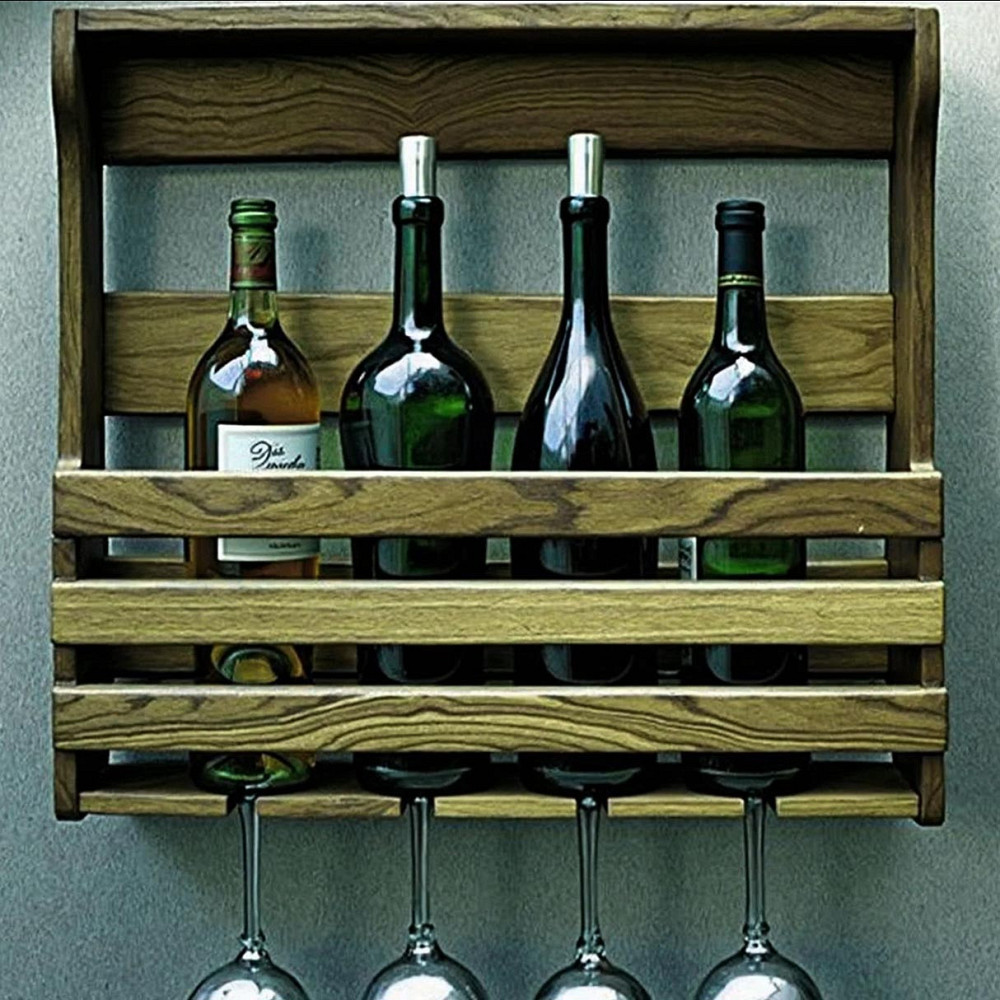 Настенная винная полка 