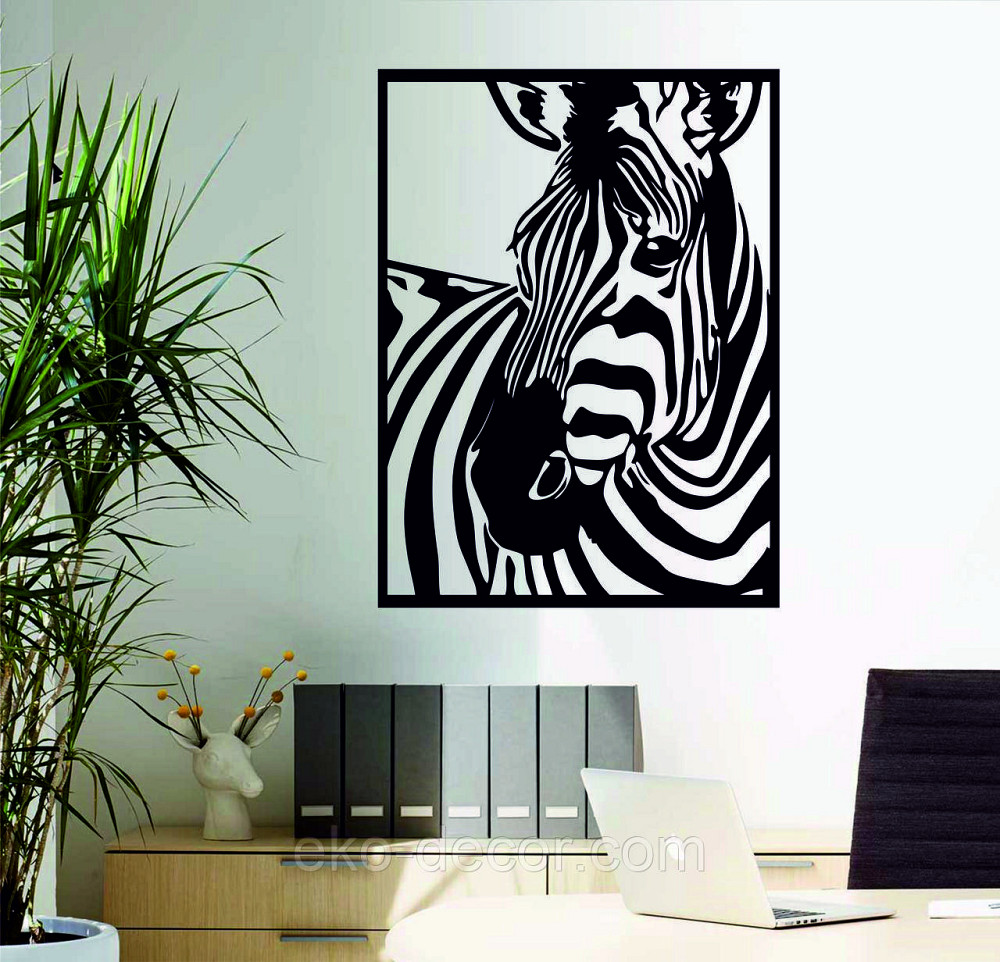Декоративное настенное Панно «Зебра» Декор на стену 90*64 см Киев - изображение 1
