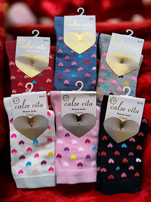 Красивые женские носочки в сердечки. Набор из 5 шт. Размер 36-40 Киев - изображение 1