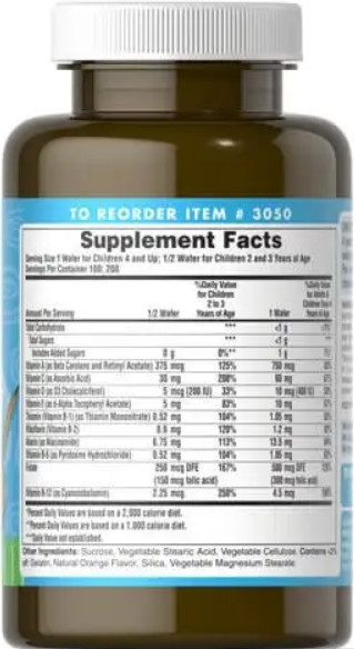 Мультивітаміни для дітей Puritan's Pride Pre-Vites Children's Multivitamin - 100 Chewables Київ - фото 3