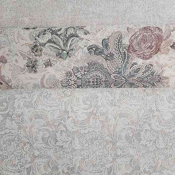 Шпалери метрові вінілові на флізелін Yuanlong Samsara східний малюнок вензелі завитки блакитні сірі бежеві Київ