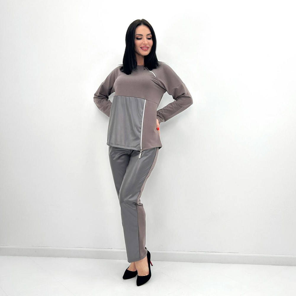 Повсякденний костюм з блискавками "Skylar" оптом | Норма і батал | Розпродаж моделі Київ - фото 7