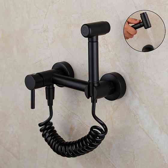 Гигиенический душ для унитаза латунный WanFan смеситель для биде со шлангом Черный Каменец-Подольский