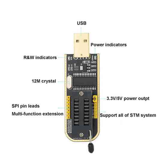 Універсальний програматор CH341A для флеш-мікросхем Київ