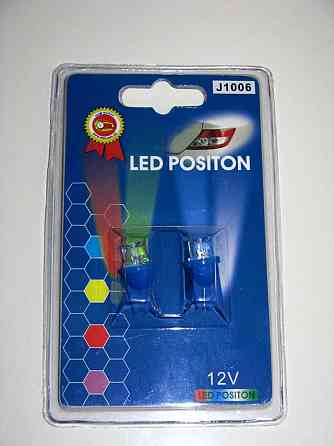 Лампочка без цок.Т10 1LED синя ширококутна. J1006 (пара) Вінниця