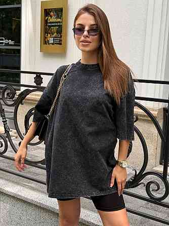 Велосипедки и футболка варенка тай дай оверсайз Черный XL-2XL Харьков