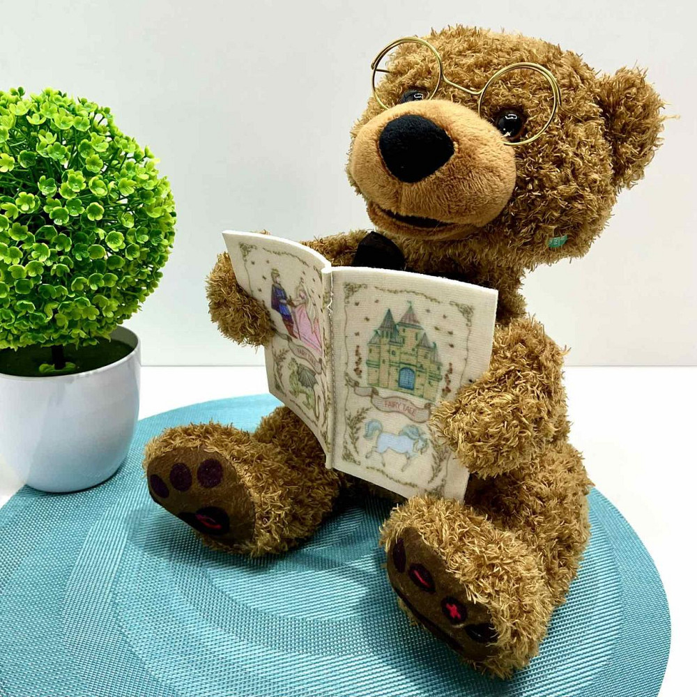 Ведмедик інтерактивний LIMO TOY Казочник 8 карток з казками 25см Коричневий (FT 0034) Чернігів - фото 1