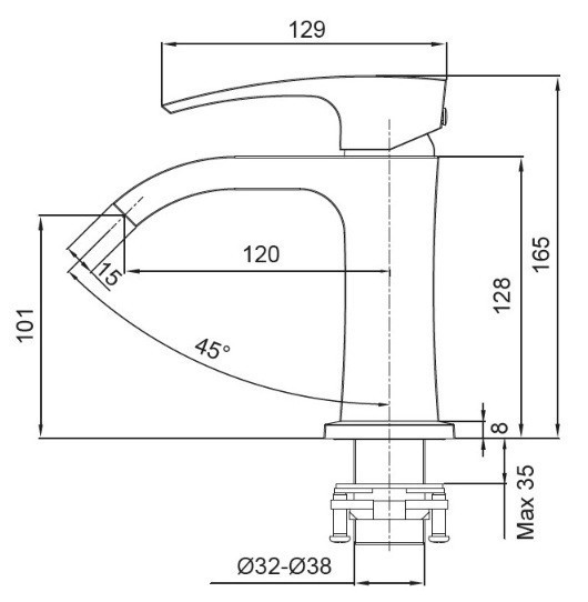 Змішувач для умивальника Koer KB-12007-07    ( KR5152 ) 25772 Харків - фото 7