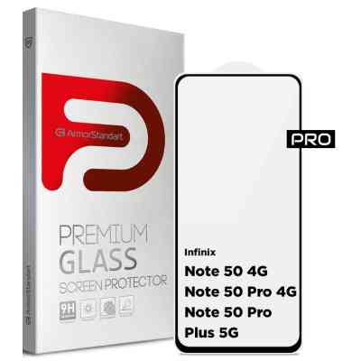 Стекло защитное Armorstandart Pro Infinix Note 50 4G / Note 50 Pro 4G / Note 50 Pro Plus 5G Black (ARM84722) Винница