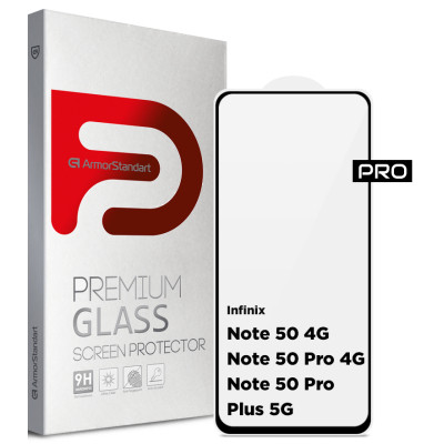 Стекло защитное Armorstandart Pro Infinix Note 50 4G / Note 50 Pro 4G / Note 50 Pro Plus 5G Black (ARM84722) Винница - изображение 1