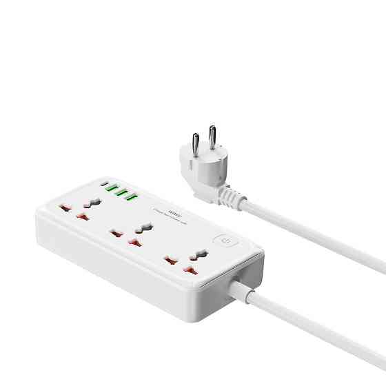 Сетевой удлинитель WIWU 30W Cube Multiple Function GaN Power Strip 1C3A+3 sockets Wi-S005 EU White Одесса