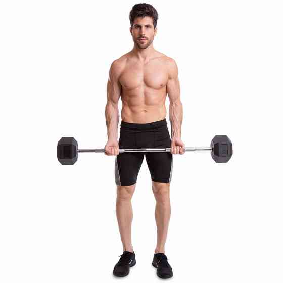 Штанга фіксована вигнута погумована Zelart 6231-30 довжина 95 см 30 кг Київ