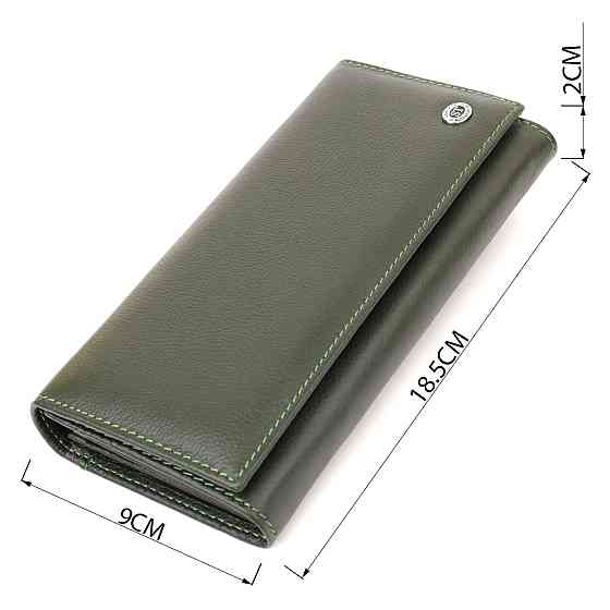 Класичний гаманець для жінок на магніті ST Leather 22744 Зелений Київ