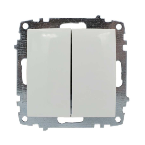 ZENA білий Вимикач внутрішній 2кл модуль + кришка Ел-Би Житомир