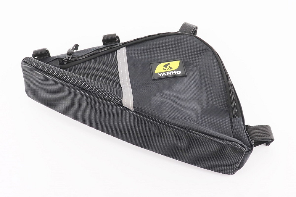 Сумка під раму трикутна 3500х260х200мм, кріпл. на липучці, вологозахисна, світловідбиваючі смуги, чорна Київ - фото 1