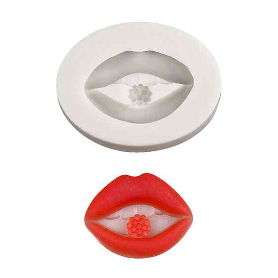 Молд силиконовый Губы 66 на 45 мм серый Киев