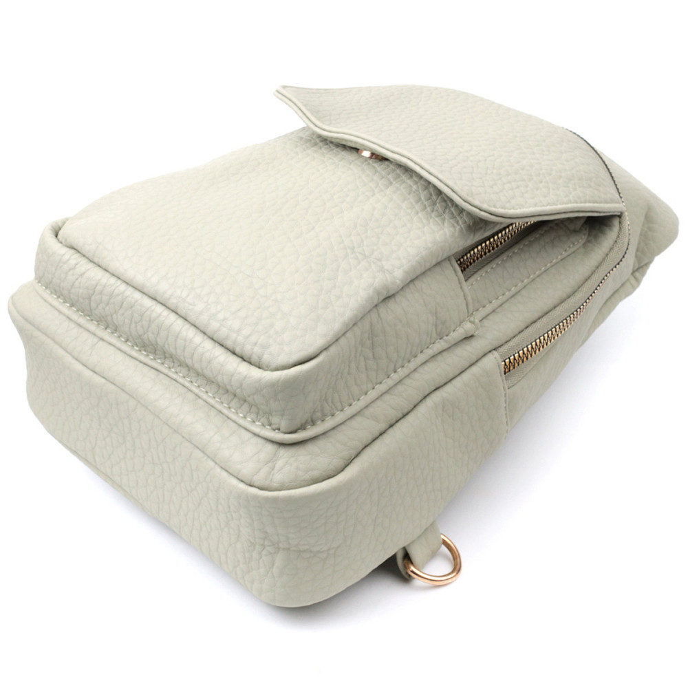 Чудова жіноча сумка з однією лямкою через плече з великозернистої екошкіри Vintage 22765 Фісташковий Київ - фото 6