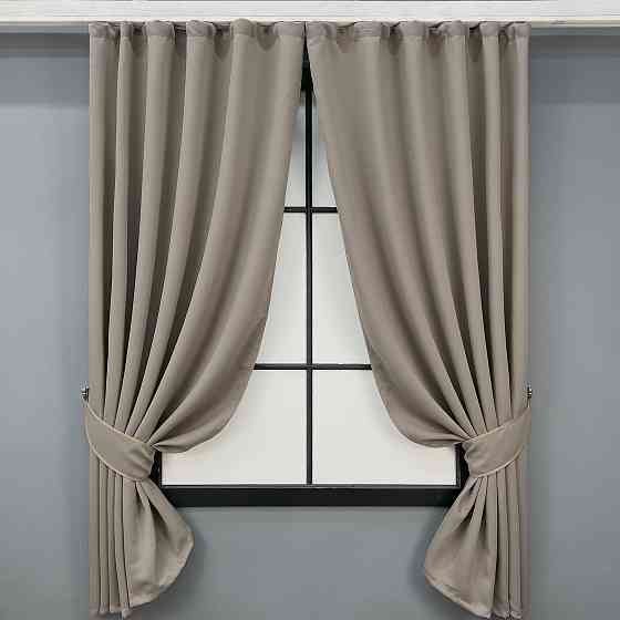 Комплект штор коротких VR-Textil Bagema Rvs № 1896ш 140х170 см 2 шт Серо-бежевый (35-0444) Киев